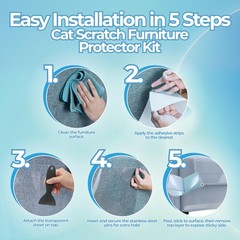 Cat Couch Protector for Cats – Complete Anti-Scratch Protection Kit with 18 C…