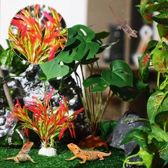 9-Piece Reptile Jungle Vines Decor Set – Bendable Climbing Plants with Suction C