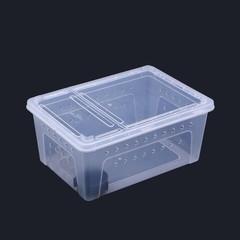 Reptile Case Plastic Feeding Box Easy to Clean with Medium Capacity White