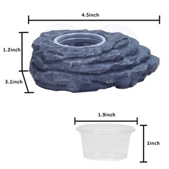 Crested Gecko Feeder Ledge Single Bowl Reptile Food Dish with 3PCS Reptile Fe…