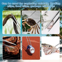 15 Inch Heavy Duty Snake Feeding Tongs Extra Long Stainless Reptile Tweezers