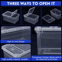 8 Pcs Reptile Breeding Box Plastic Spider Terrarium Tarantula Feeding Box for Be