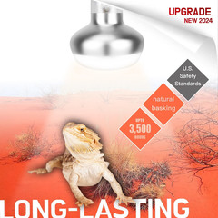 Basking Light for Reptiles, 2-Pack 100W Upgraded Intense Basking Spot, Reptile H