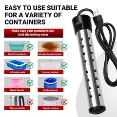 Immersion Water Heater,Anti-scalding Bucket Heater with Stainless Steel Guard…