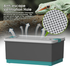 Self-Cleaning Reptile Feeder Insect Habitat with Escape-Proof Lid, Removable Cli