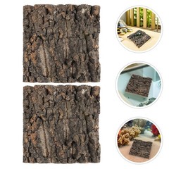 6Pcs Reusable Natural Cork Bark Panels Reptile Tank Background Coffee Color