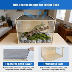 Reptile Terrarium Enclosure 30Gallon Bearded Dragon Tank, 24*16*16inch