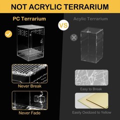 Reptile Tank,8″ x 8″ x 12″ Crested Gecko Terrarium Tall Starter Kit | PC Vert…
