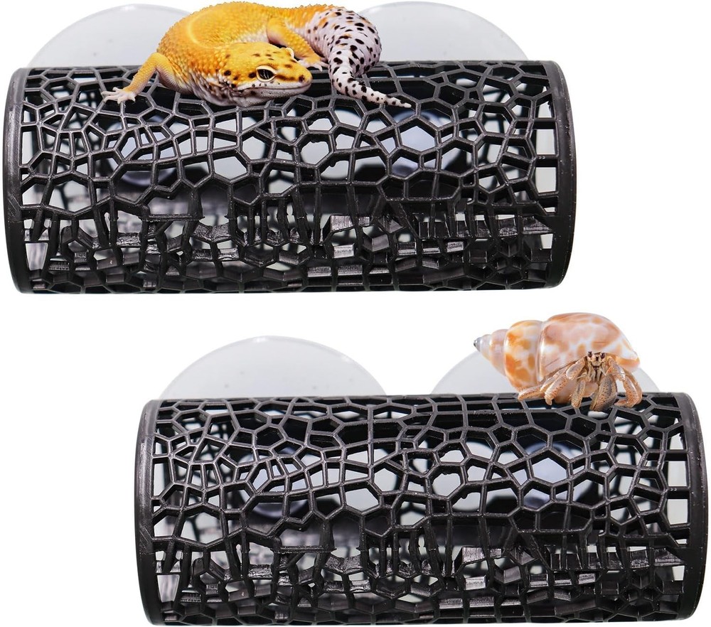 2 Pack Reptile Hide W/ Suction Cups Hollowed-Out Hideout & Caves Hermit Crabs