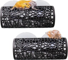 2 Pack Reptile Hide W/ Suction Cups Hollowed-Out Hideout & Caves Hermit Crabs