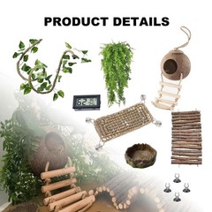 Bearded Dragon Tank Accessories Set,10-Piece Kit Leopard Gecko Tank Accessori…