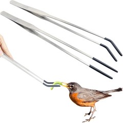 2Pcs Reptile Feeding Tong with Rubber Tip Aquarium Tweezers Stainless Steel S…