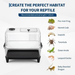 Acrylic Reptile Terrarium Tank Starter Kit Habitat w/ Heating Pad Geckos Lizard