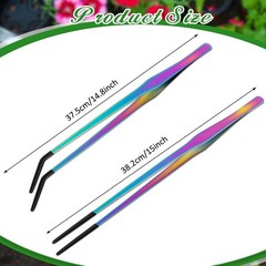 2 Pack 15-Inch Aquarium Tongs with Rubber Tips – Ideal for Reptile Feeding