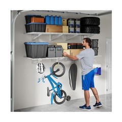 FLEXIMOUNTS 2-Pack 2x6ft Garage Shelving with Hooks, 24-inch-by-72-inch Wall …