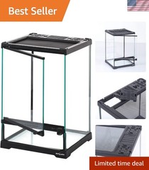 Compact Mini Glass Terrarium with Front Opening Door for Reptiles & Amphibians
