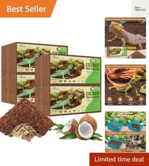 8 Pack Natural Coconut Fiber Substrate for Reptile- Compressed Coconut Husk …