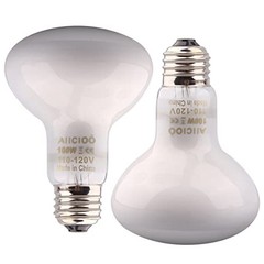 Aiicioo Reptile Basking Light Bulb – 100W Reptile Heat Lamp 2 Pack UVA Daylight