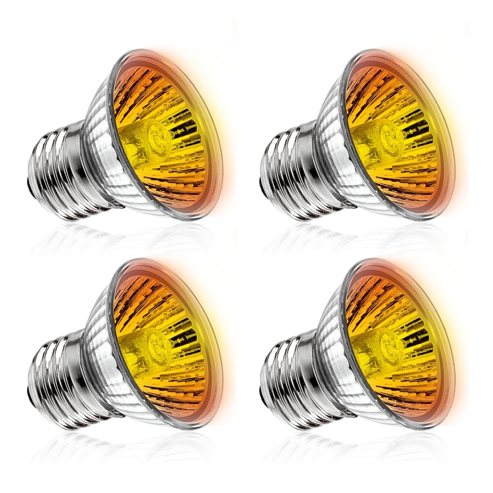DaToo Reptile Heat Lamp Turtle Heating Light 4PCS 50W UVA UVB Bulb…