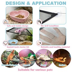 Axolotl Hammock for Aquarium with Feeding Bowl, Axolotl Tank Accessories – Br…