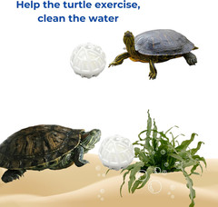 2pcs Aquatic Turtle Tank Accessories Feeding Ring and 2pcs Nitrifying Balls Set,