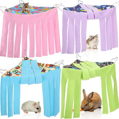 4 Pcs Guinea Pig Hideout Small Animal Corner Fleece Hideaway Cute Ferret Hammock
