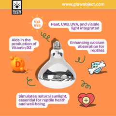 Reptile Heat Lamp 125W UVB UVA Full Spectrum Basking For Amphibian Terrarium E26