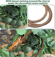 7 PCS Reptile Plants Vine Terrarium Hanging Flexible Climbing Artificial Leaves