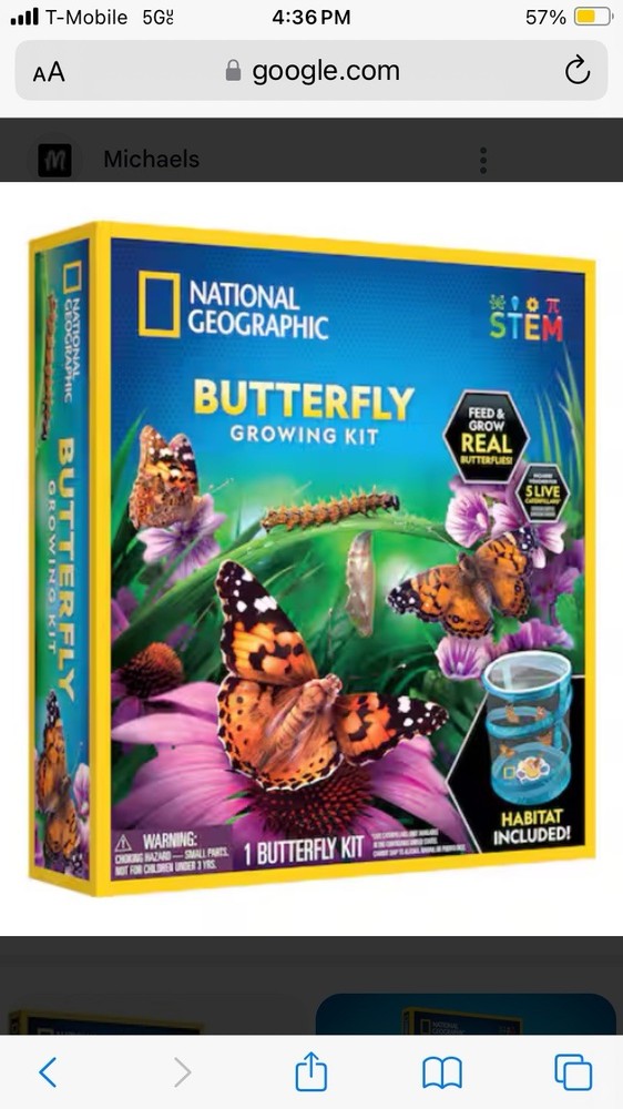 NATIONAL GEOGRAPHIC Butterfly Growing Kit – Butterfly Habitat Kit OG Feed Learn