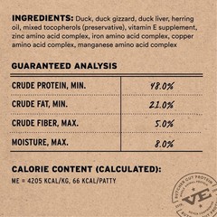 Vital Essentials Freeze Dried Cat Food, Raw Duck Mini Patties | Complete Meal…