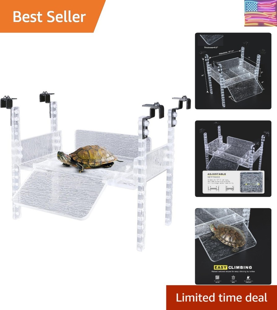 Turtle Basking Platform 10-13″ Wide Slip-Resistant Acrylic .