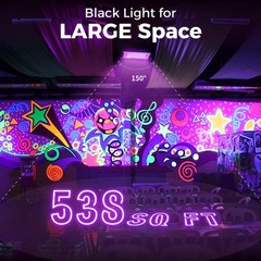 AUROHOPE 100W LED Black Light, 385nm UV Flood Light Twin Pack,