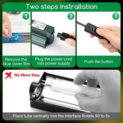 T8 Reptile Light Fixture Combo Kit 15W 18.3IN Green Fluorescent Tube 10.0 UVB Li