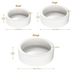 Worm Dish – Large 2 Pcs Reptile Food & Water Bowl for Large-2Pack, White