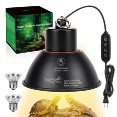 Reptile Heat Lamp Reptile Light Fixture 2Inch Shallow Dome with Dimmer and Cy…