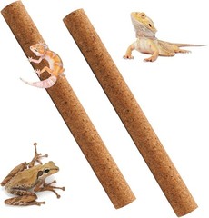 2 Pcs Reptile Branches Climbing,Natural Lizard Cork Stick Bearded Dragon Tree