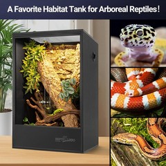 REPTIZOO 67 Gallon PVC Tall Reptile Tank, 24 x18x36 inch Large Reptile Terrar…