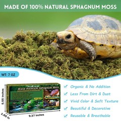 Riare 7 OZ Premium Sphagnum Moss for Reptiles- 10QT Natural Live 7