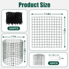 KEOHOLI 10 Packs Plant Protectors Cages from Animals, 12″ x 12″ 30 Pcs Wire M…