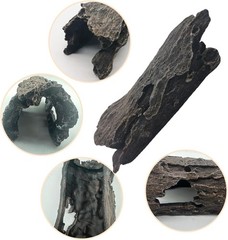 Leopard Gecko Hide, 10″ Reptile Hideout, Resin Simulated Hollow Log for Aquarium