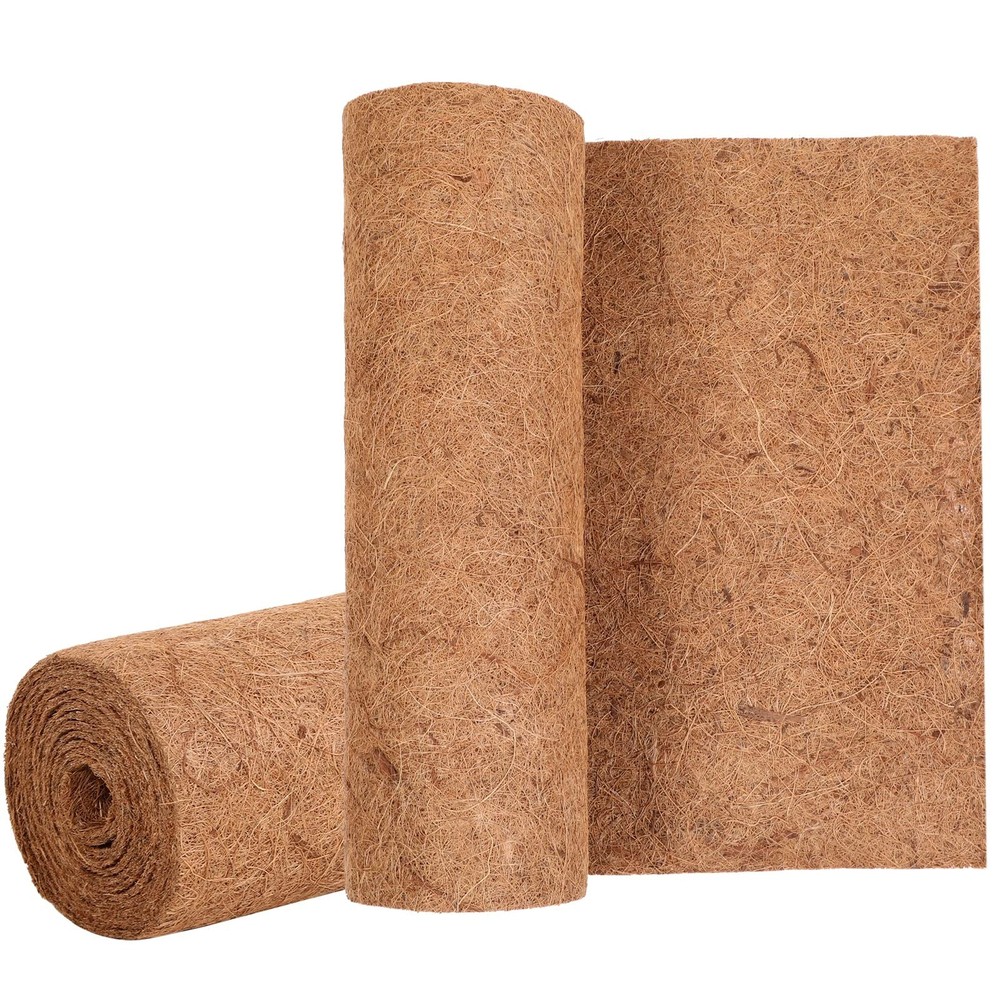 Sawysine 2 Rolls 16 x 118 Inch Coir Liner Roll Coconut Fiber Mat Natural Coco…