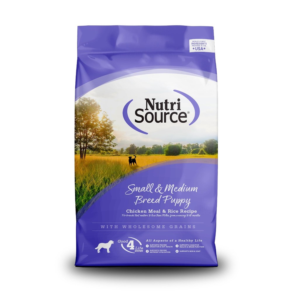 Puppy Food for Small and Medium Breeds, Chicken Meal and Rice, 4LB
