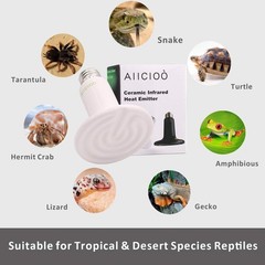 60W Ceramic Heat Emitter – Infrared Reptile Heat Lamp for Safe and Cozy Envir…