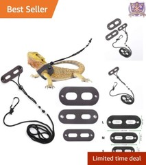 Multi-Size Bearded Dragon Leash & Adjustable Harness Set for Small Pets – 3 Pack