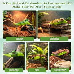 4 PCS Crested Gecko Hide Reptile Leaf Platform W/ Suction Cups for Turtle Tank