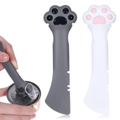 2PCS Cat Food Spoon, Reusable Cat Paw Pet Foods Can Opener with Spoon, Silico…