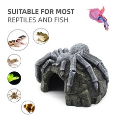 Reptile Rock Cave Hideouts Terrarium Habitat Decor Gecko Tank Accessories for…