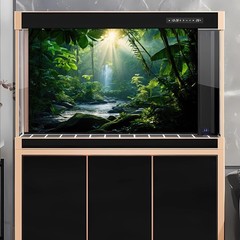Jungle Aquarium Background Waterfall Lush Green Jungle Plants Terrarium Backg…
