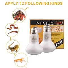 Aiicioo Reptile Basking Light Bulb 50W Heat Lamp 2 Pack UVA Daylight – White