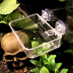 2pcs Reptile Water Dish Transparent Basin Lizard Feeder Anti-Escape Feeding Bowl
